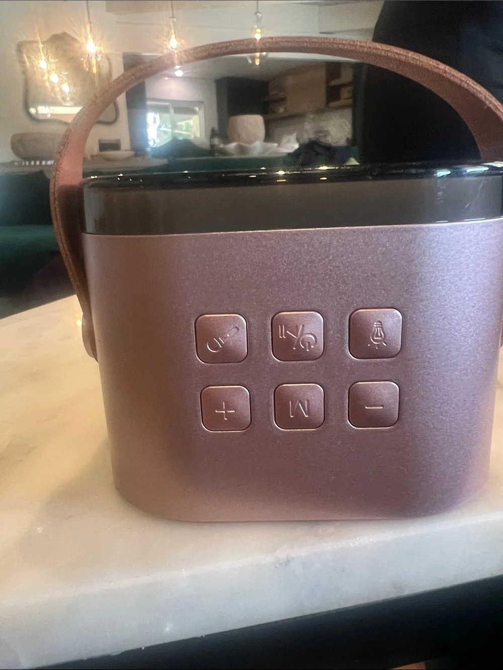 Small Wireless Karaoke Microphone and Portable Speaker - Rose Gold